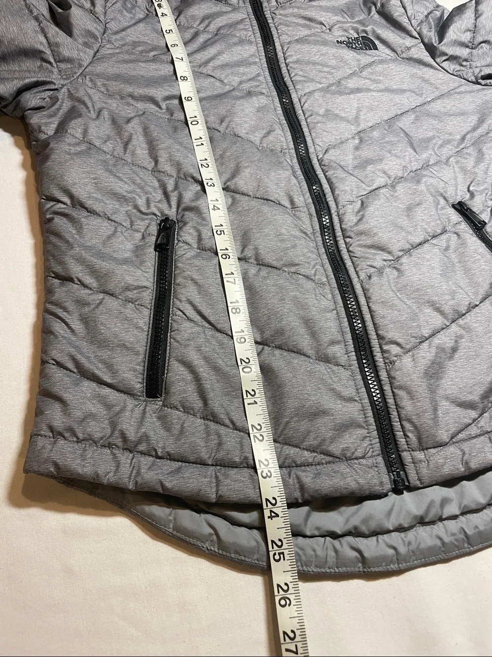 The North Face Women's Light Silver Quilted Puffer Jacket